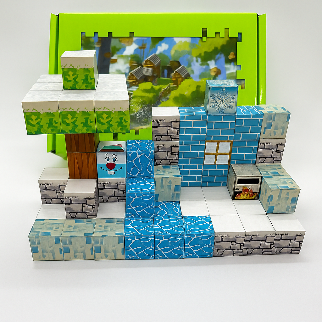 Дитячий магнітний конструктор Myplanet «Крижаний будинок» з 75 блоків