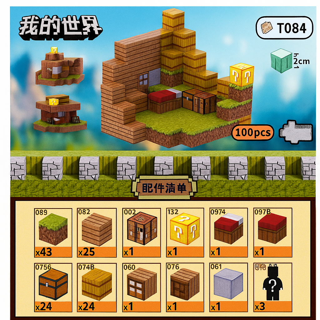 Дитячий магнітний конструктор Myplanet ”Будинок Селянина” з 100 блоків - Зображення 4