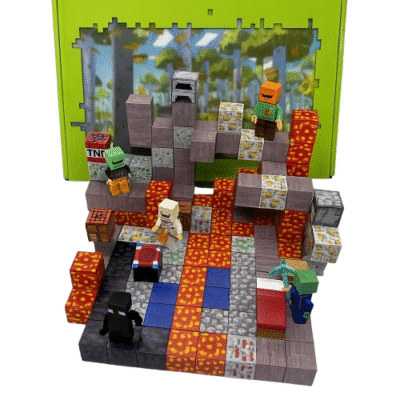 Дитячий магнітний конструктор Myplanet ”Лава та Кристали” з 143 блоків