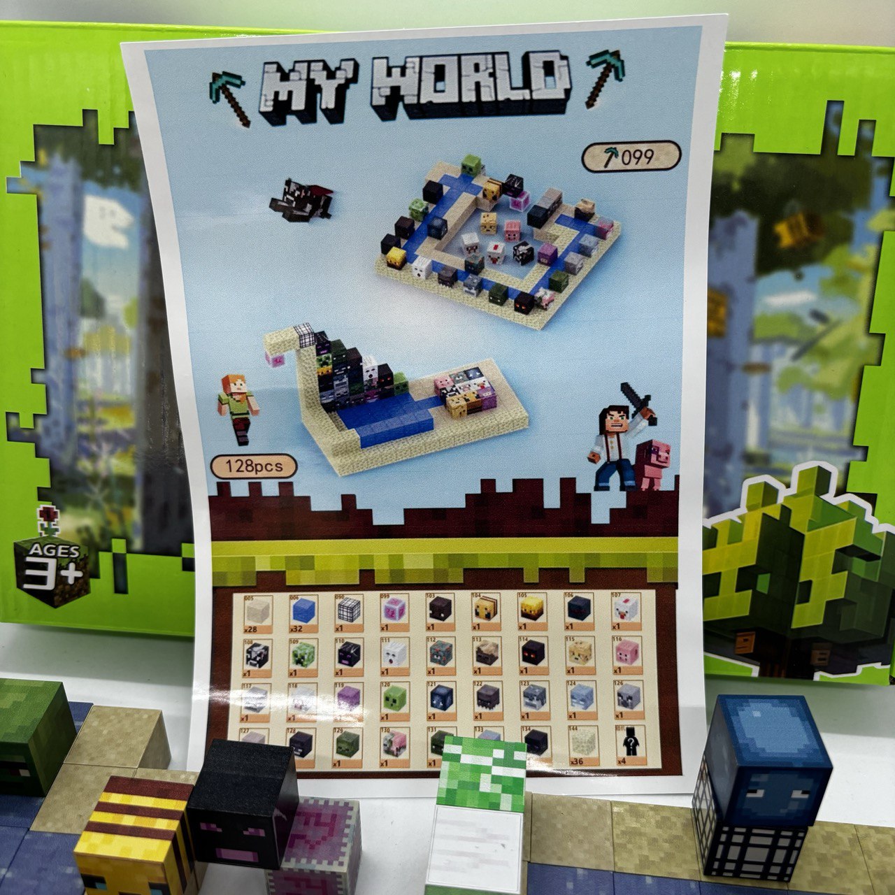 Магнітний конструктор Myplanet "Герої" 128 кубічних блоків - Зображення 3