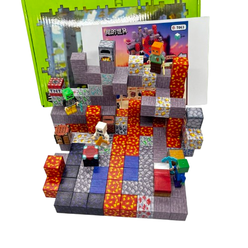 Дитячий магнітний конструктор Myplanet ”Лава та Кристали” з 143 блоків - Зображення 4