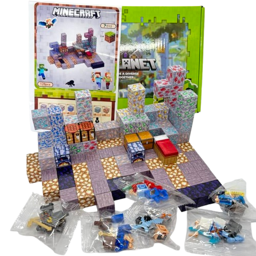 Дитячий магнітний конструктор у стилі Myplanet ”Копальня кристалів” з 128 блоків - Зображення 4