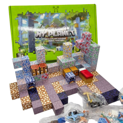 Дитячий магнітний конструктор у стилі Myplanet ”Копальня кристалів” з 128 блоків