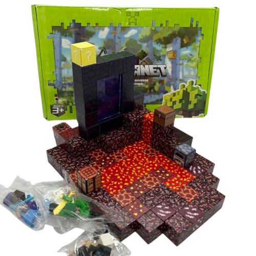 Дитячий магнітний конструктор Myplanet ”Портал в підземелля” з 128 блоків