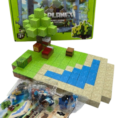 Дитячий магнітний конструктор Myplanet «Галявина з озером» з 128 блоків