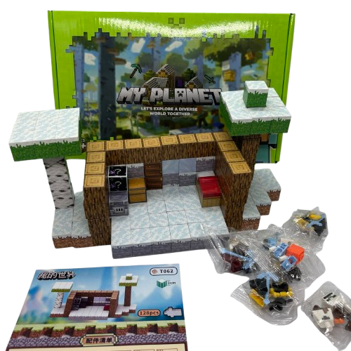 Дитячий магнітний конструктор Myplanet «Сніговий будинок» з 128 блоків