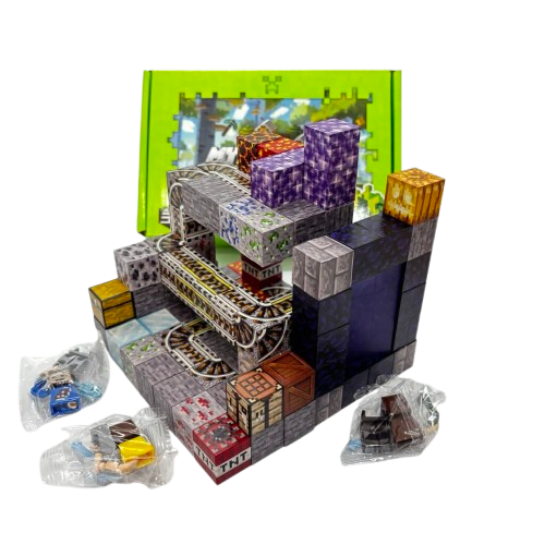 Дитячий магнітний конструктор Myplanet ”Шахта з порталом незера” з 106 блоків - Зображення 2